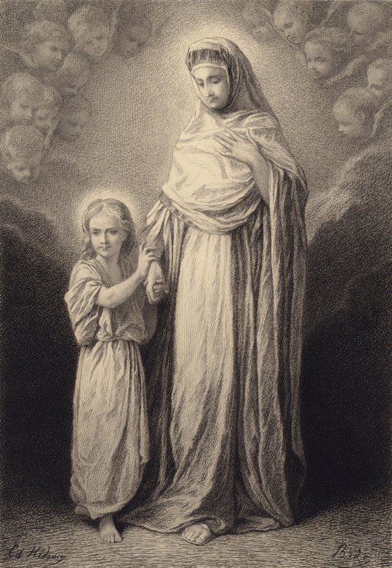 El niño Jesús y su madre de after Albert Robida