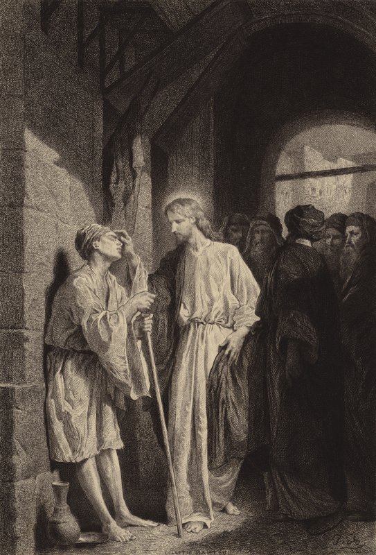 El hombre ciego de nacimiento de after Albert Robida