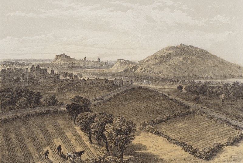 Edimburgo desde cerca del Castillo de Craigmillar de after David Roberts