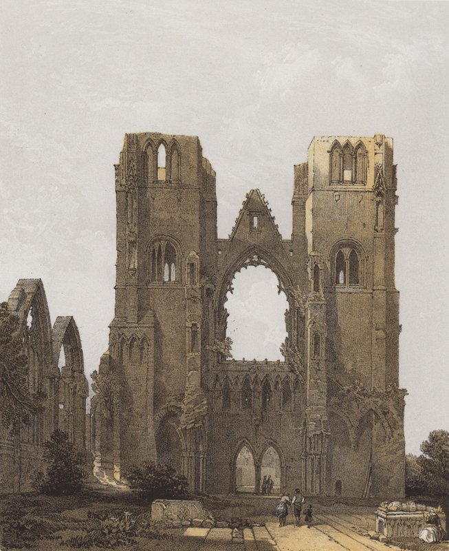 Catedral de Elgin de after David Roberts