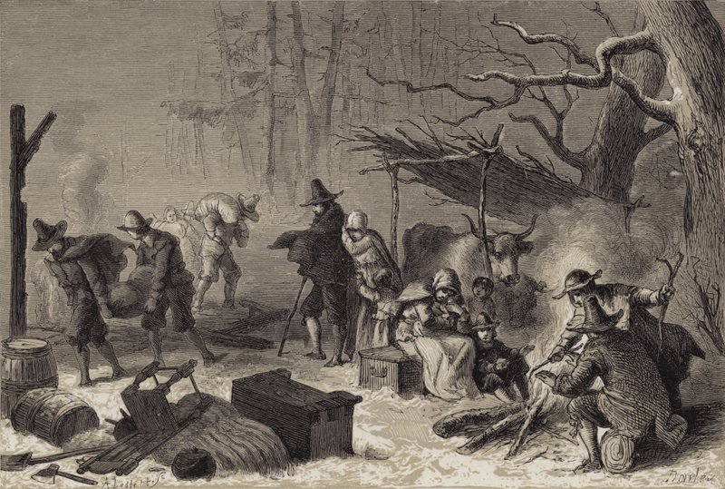 Colonos ingleses en América de after Felix Octavius Carr Darley