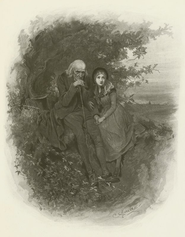 La pequeña Nell y su abuelo de after Frederick Barnard