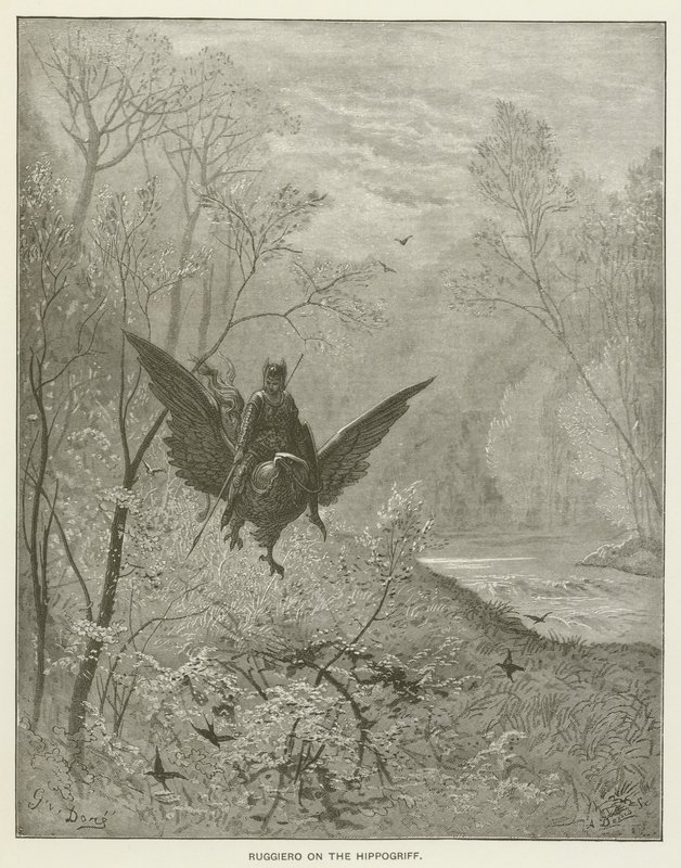 Ruggiero en el Hipogrifo de Gustave after Dore