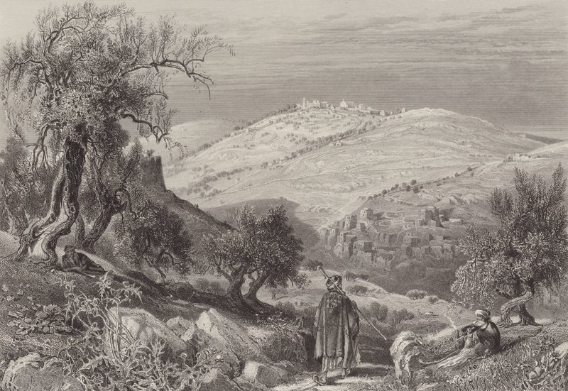 El ascenso de Olivet de after Harry Fenn
