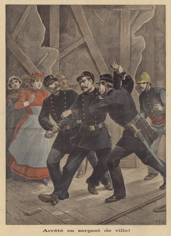 Arresto de un policía de after Henri Meyer