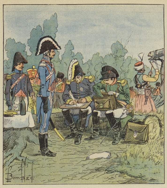 Berthier tomaba nota de after Louis Charles Bombled