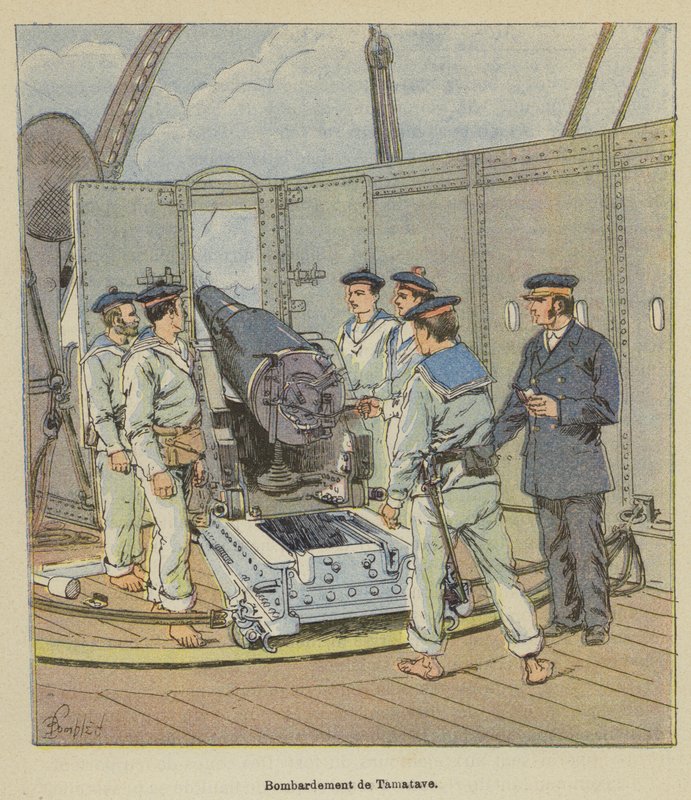 Bombardeo de Tamatave de after Louis Charles Bombled