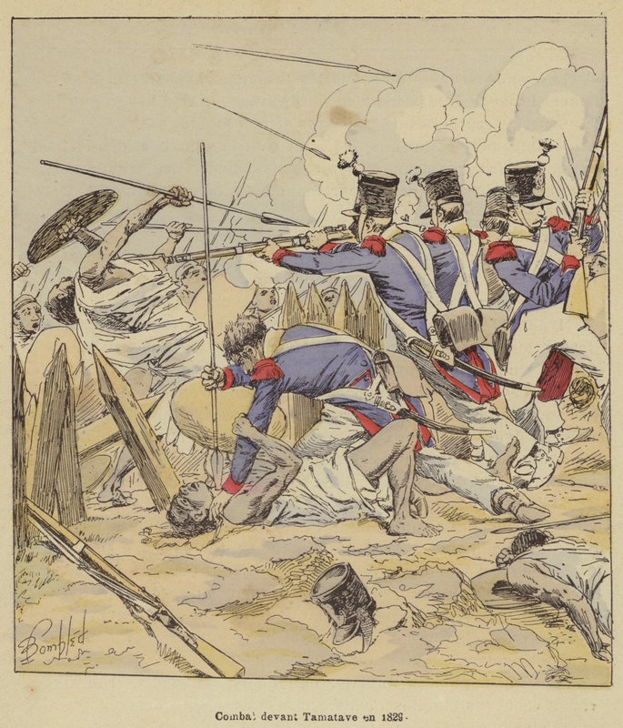 Combate frente a Tamatave en 1829 de after Louis Charles Bombled