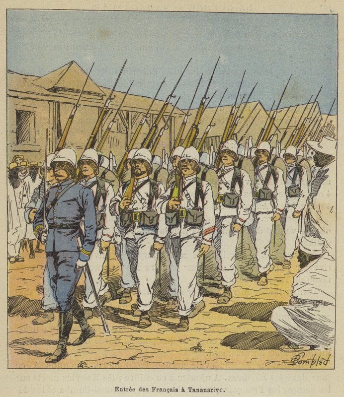 Entrada de los franceses en Tananarive de after Louis Charles Bombled