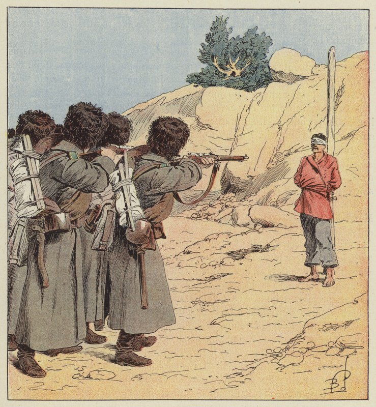 Ejecución de un espía japonés de after Louis Charles Bombled