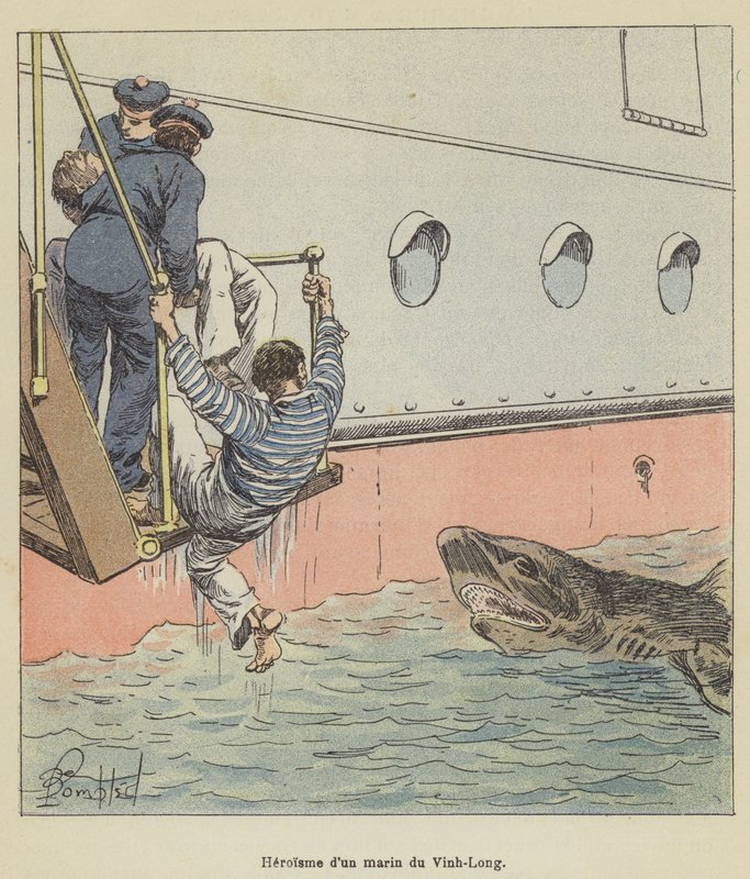 Heroísmo de un marinero del Vinh-Long de after Louis Charles Bombled