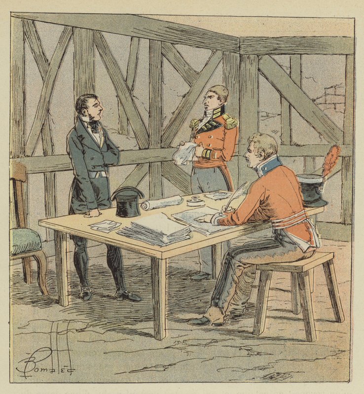 Hudson-Lowe interroga a Las-Cases de after Louis Charles Bombled