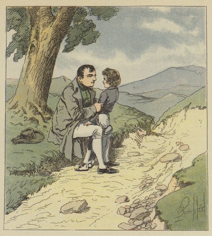 Napoleón y Tristan de Montholon de after Louis Charles Bombled