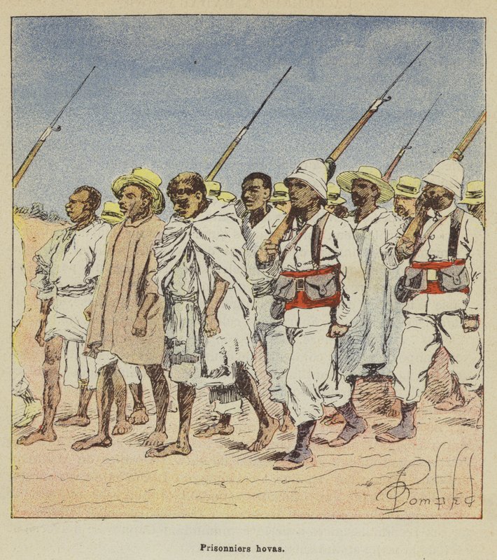Prisioneros hovas de after Louis Charles Bombled