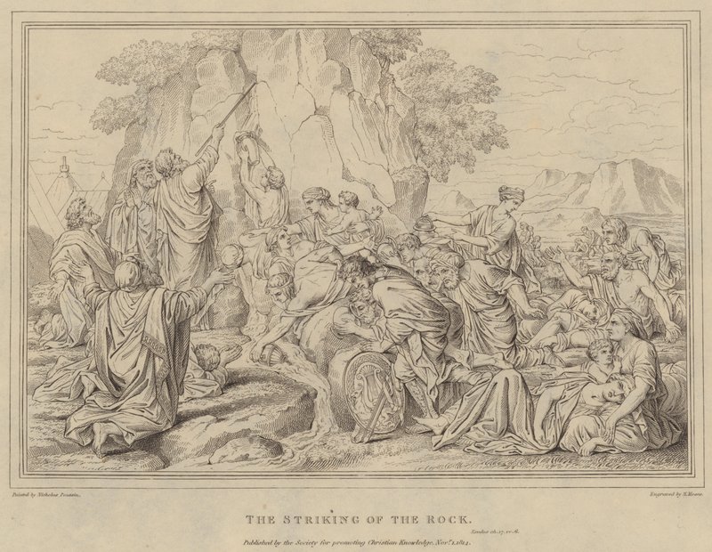 El golpe de la roca, Éxodo de after Nicolas Poussin