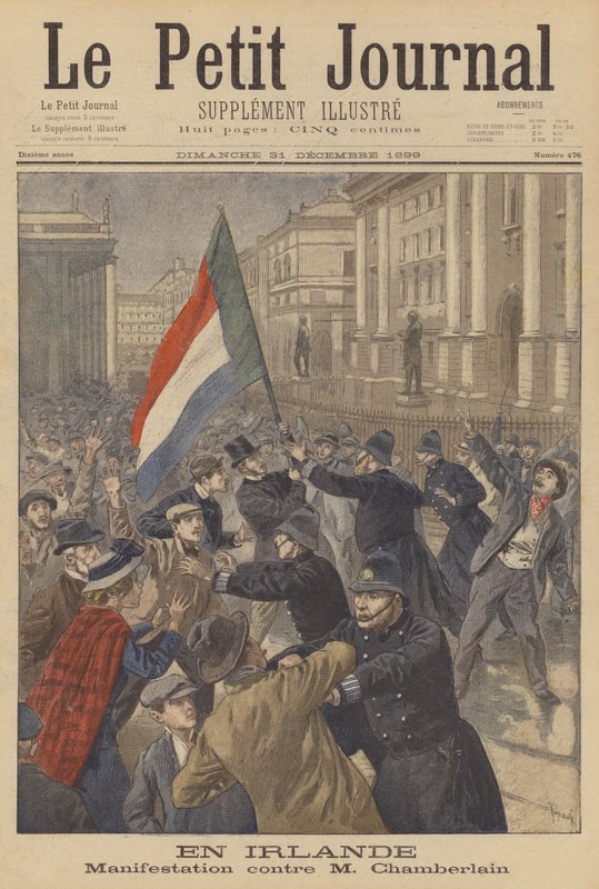 Manifestación en Irlanda contra Joseph Chamberlain de after Oswaldo Tofani