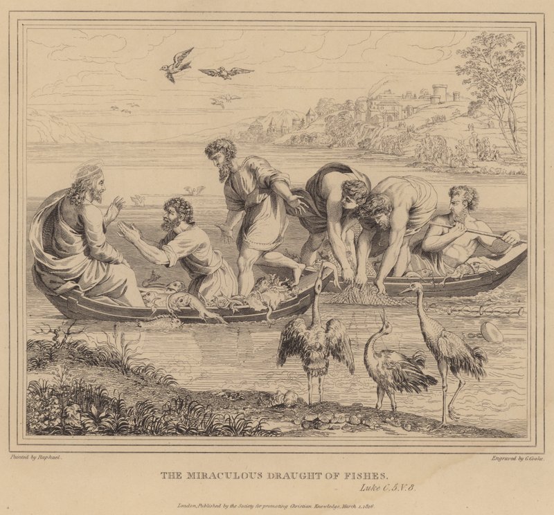 La pesca milagrosa, Lucas de after Raphael