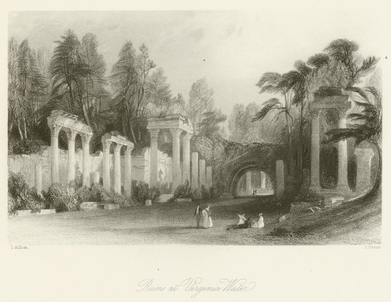 Ruinas en Virginia Water de after Thomas Allom