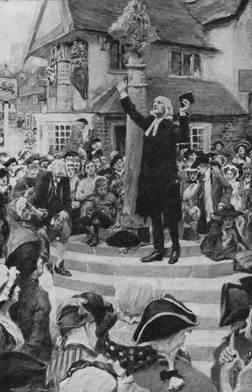 John Wesley predicando de after William Hatherell