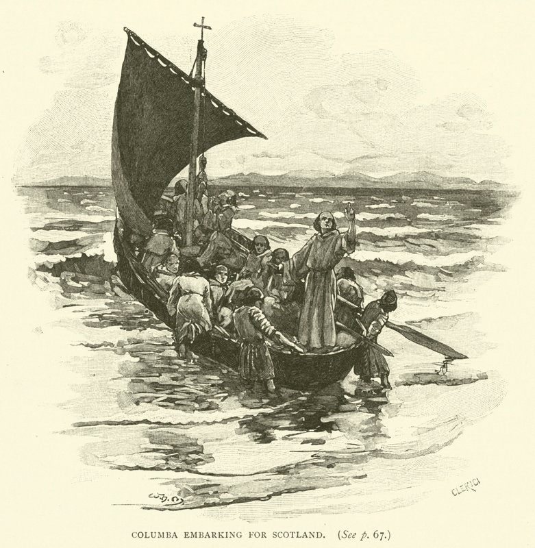 Columba embarcando hacia Escocia de after William Henry Margetson
